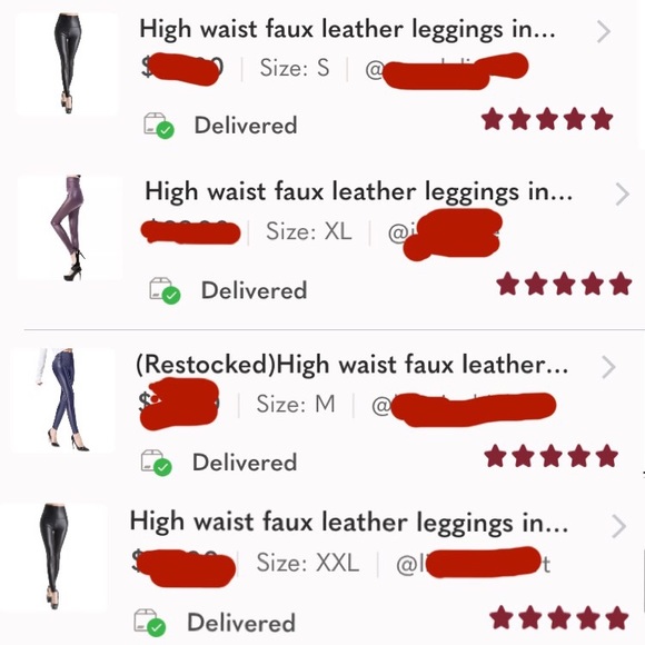 ✨last 4 left ✨High waist faux leather leggings in COFFEE - Picture 3 of 9